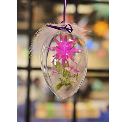 Leuchtendes Osterei "Blumen", mit Miniaturstern